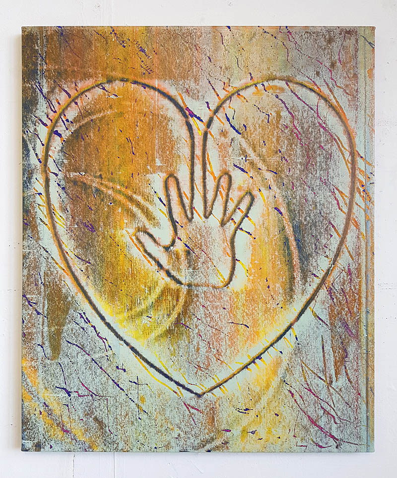 Jonathan Kelly - Hand on Heart (Flesh) - Acrylic on Canvas - 77x66cm